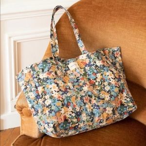 Sezane Canvas Floral Tote Bag